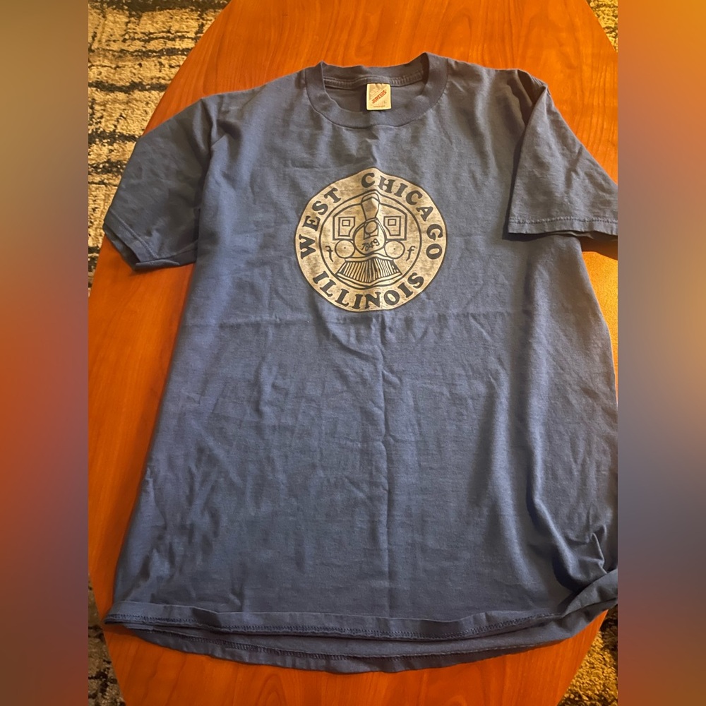 Jerzees Blue West Chicago Illinois Graphic Tee